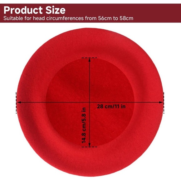 French Wool Dark Green Beret Hats For Women Man Solid Color Classic Beanie🦁 - Picture 2 of 3